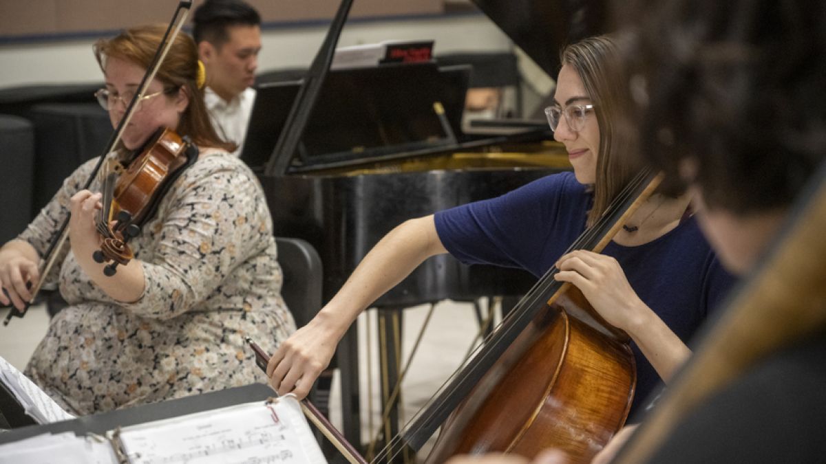 Chamber music rehearsal at University of the Pacific
